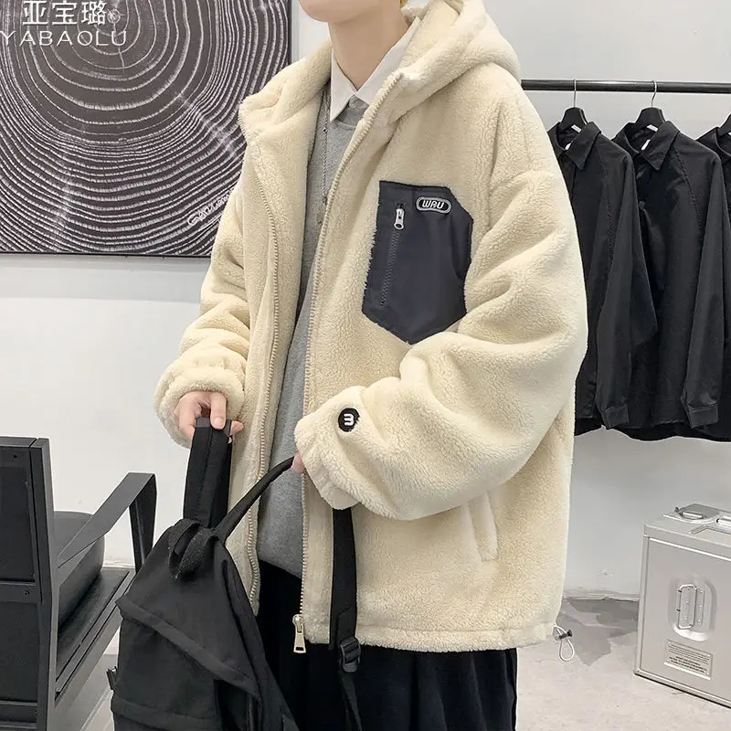 Sherpa Loose Cotton Coat Thicken Winter Jacket Men Clothing Wild Handsome Tooling Cotton Clothes Korean Version Simple Keep Warm
Sherpa Loose Cotton Coat Thicken Winter Jacket Men Clothing Wild Handsome Tooling Cotton Clothes Korean Version Simple Keep Warm