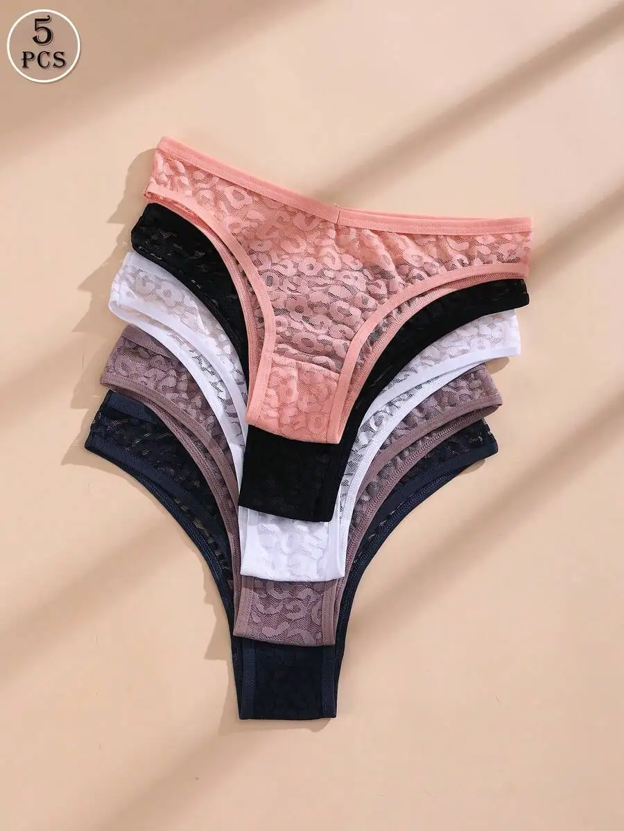 5pcs Womens Lace V-Waist Seamless Bikini Briefs Comfortable Breathable Underwear
5pcs Womens Lace V-Waist Seamless Bikini Briefs Comfortable Breathable Underwear