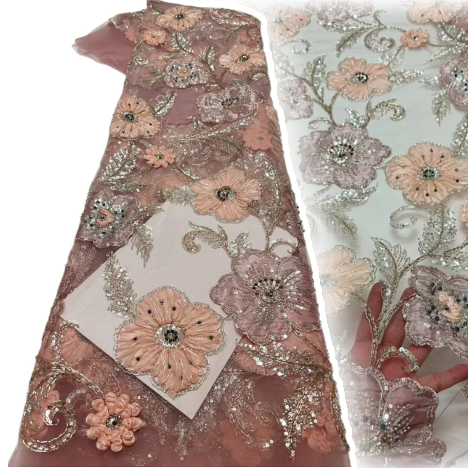 3D African Embroidery Lace Beaded Lace Fabric 2026 High Quality Nigerian Sequins French Lace For Women Wedding Dress 2836
3D African Embroidery Lace Beaded Lace Fabric 2026 High Quality Nigerian Sequins French Lace For Women Wedding Dress 2836