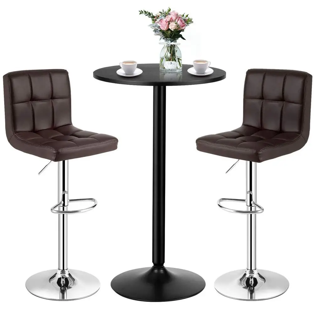 3Piece Bar Table Set, Round Cocktail Table and PU Leather Adjustable Swivel Chairs, Modern Counter Height Table Set with 2 Bar
3Piece Bar Table Set, Round Cocktail Table and PU Leather Adjustable Swivel Chairs, Modern Counter Height Table Set with 2 Bar