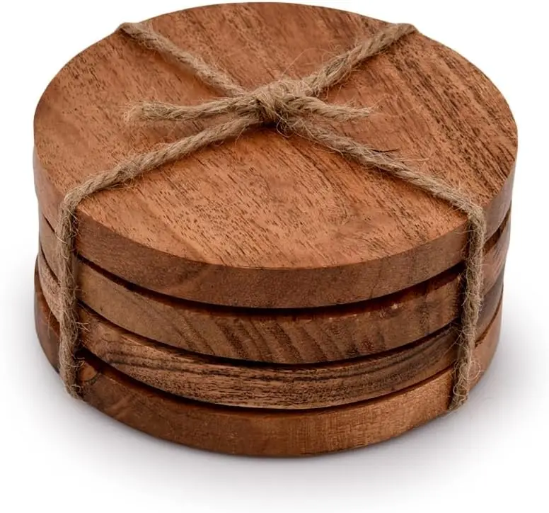 Acacia Wood Round Coasters Set of 4, Protects Tables and Surfaces from Water Damage, Ideal Home Decor Gift
Acacia Wood Round Coasters Set of 4, Protects Tables and Surfaces from Water Damage, Ideal Home Decor Gift