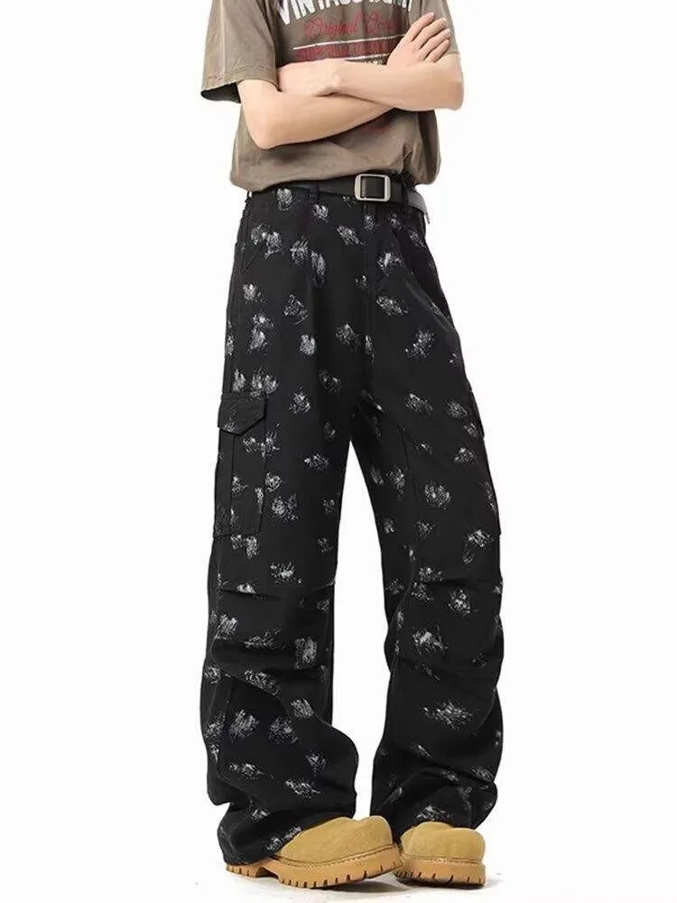 Мужская рабочая одежда в американском стиле, джинсы, повседневные свободные брюки с прямыми штанинами, расклешенные брюки с чернильным спреем и принтом, уличные брюки y2k
Мужская рабочая одежда в американском стиле, джинсы, повседневные свободные брюки с прямыми штанинами, расклешенные брюки с чернильным спреем и принтом, уличные брюки y2k