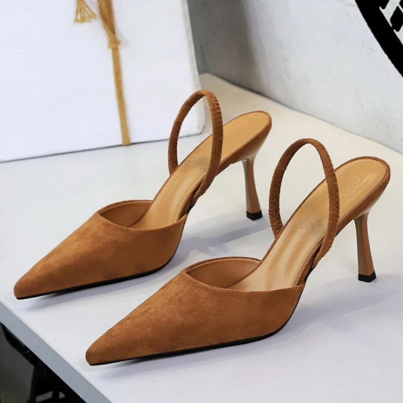 BIGTREE Spring Buckle Strap Women Pumps Sandals Fashion Shallow Thin Heels Pointed Toe Slingback Mules Tacones Mujer
BIGTREE Spring Buckle Strap Women Pumps Sandals Fashion Shallow Thin Heels Pointed Toe Slingback Mules Tacones Mujer