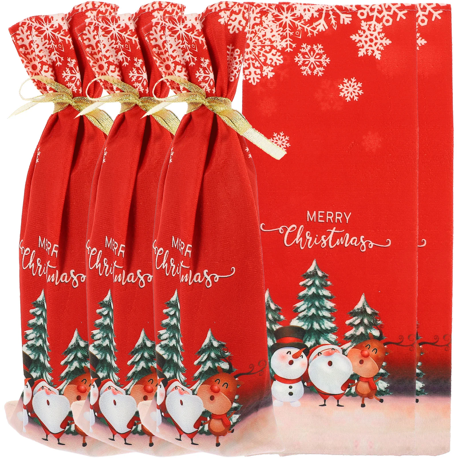 5 Pcs Christmas Bottle Bags Super Soft Cloth Drawstring Cute Bag Reusable Washable Festive Xmas Party Decorations
5 Pcs Christmas Bottle Bags Super Soft Cloth Drawstring Cute Bag Reusable Washable Festive Xmas Party Decorations