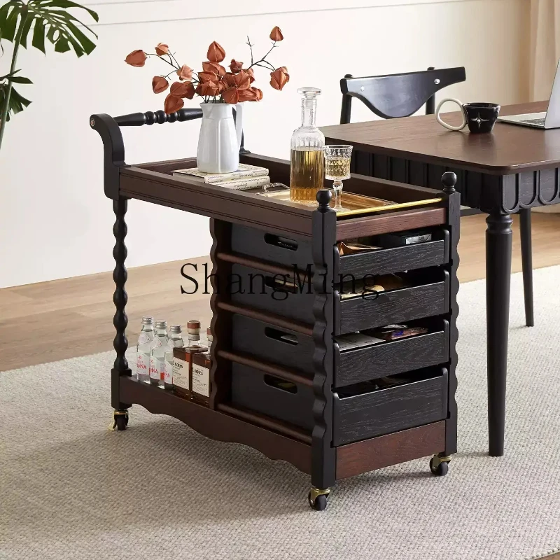 SM home solid wood sofa side table retro floor mobile trolley small apartment living room home retro
SM home solid wood sofa side table retro floor mobile trolley small apartment living room home retro