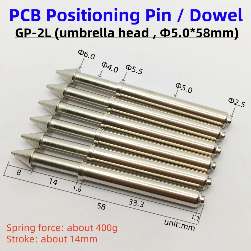 10/50PCS Light Board Positioning Pin GP-2L Copper Column Probe Spring Thimble Circuit Board Test Dia 5.0mm Length 58mm Dia 5.0mm
10/50PCS Light Board Positioning Pin GP-2L Copper Column Probe Spring Thimble Circuit Board Test Dia 5.0mm Length 58mm Dia 5.0mm