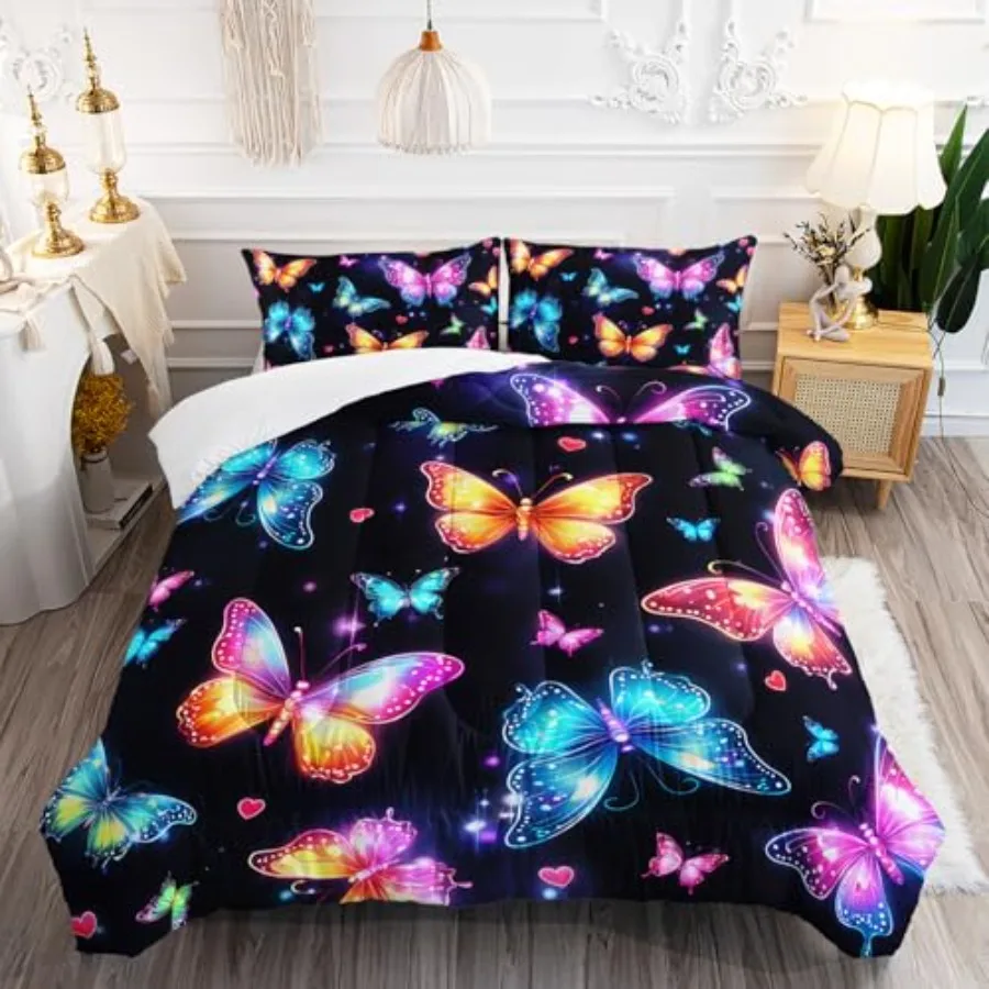 Colorful Gradient Butterfly Comforter 3Pcs Tie-Dye Heart Pattern Bedding Set for Kid Teen Girl Boy Adult Sparkling Aesthetics B
Colorful Gradient Butterfly Comforter 3Pcs Tie-Dye Heart Pattern Bedding Set for Kid Teen Girl Boy Adult Sparkling Aesthetics B