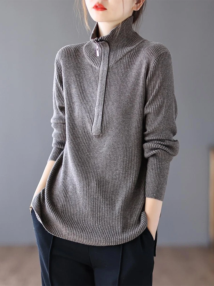 Вязаный свитер оверсайз в стиле ретро для женщин, антивозрастной, свободного кроя, в корейском стиле, из смесового хлопка
Вязаный свитер оверсайз в стиле ретро для женщин, антивозрастной, свободного кроя, в корейском стиле, из смесового хлопка