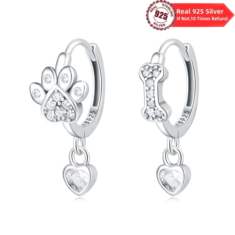 Earrings for women 925 Sterling Silver Hoop Earring Cute Pets Paw Prints Fit Charm DIY Fashion Drop Earring Gift Making aretes
Earrings for women 925 Sterling Silver Hoop Earring Cute Pets Paw Prints Fit Charm DIY Fashion Drop Earring Gift Making aretes