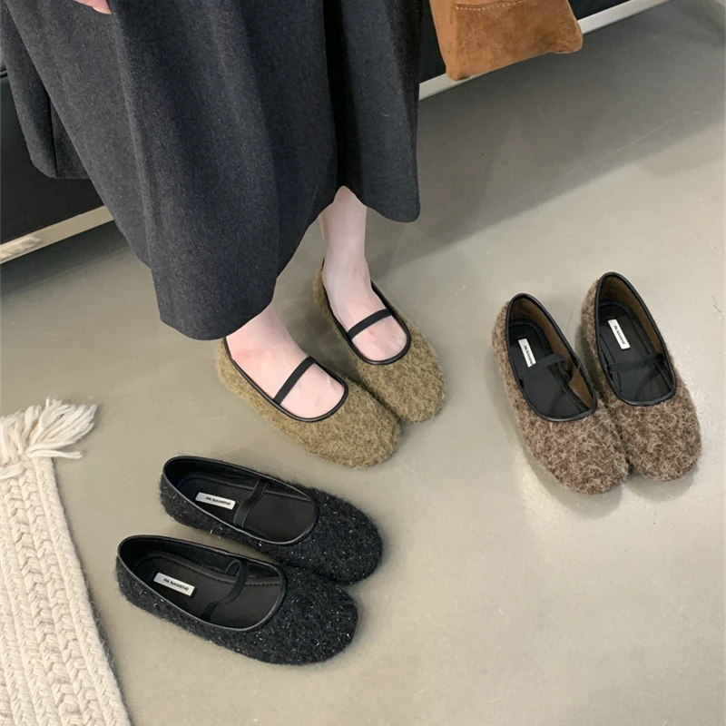 Bailamos New Brand Women Flats Round Toe Shallow Slip On Ladies Casual Ballet Fur Shoes Soft Leather Eelgant Dress Shoes Mujer
Bailamos New Brand Women Flats Round Toe Shallow Slip On Ladies Casual Ballet Fur Shoes Soft Leather Eelgant Dress Shoes Mujer