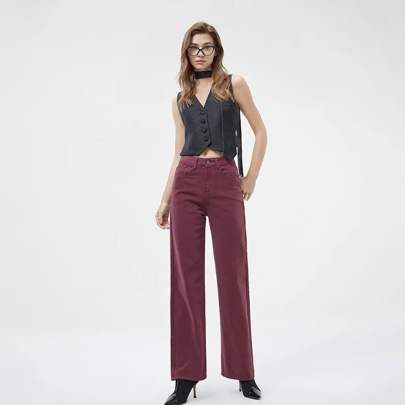 Europe and America Spring Fashion Solid Color High Waist Wide Leg Pants, Solid Color Casual Loose Straight Leg Long Jeans Women
Europe and America Spring Fashion Solid Color High Waist Wide Leg Pants, Solid Color Casual Loose Straight Leg Long Jeans Women
