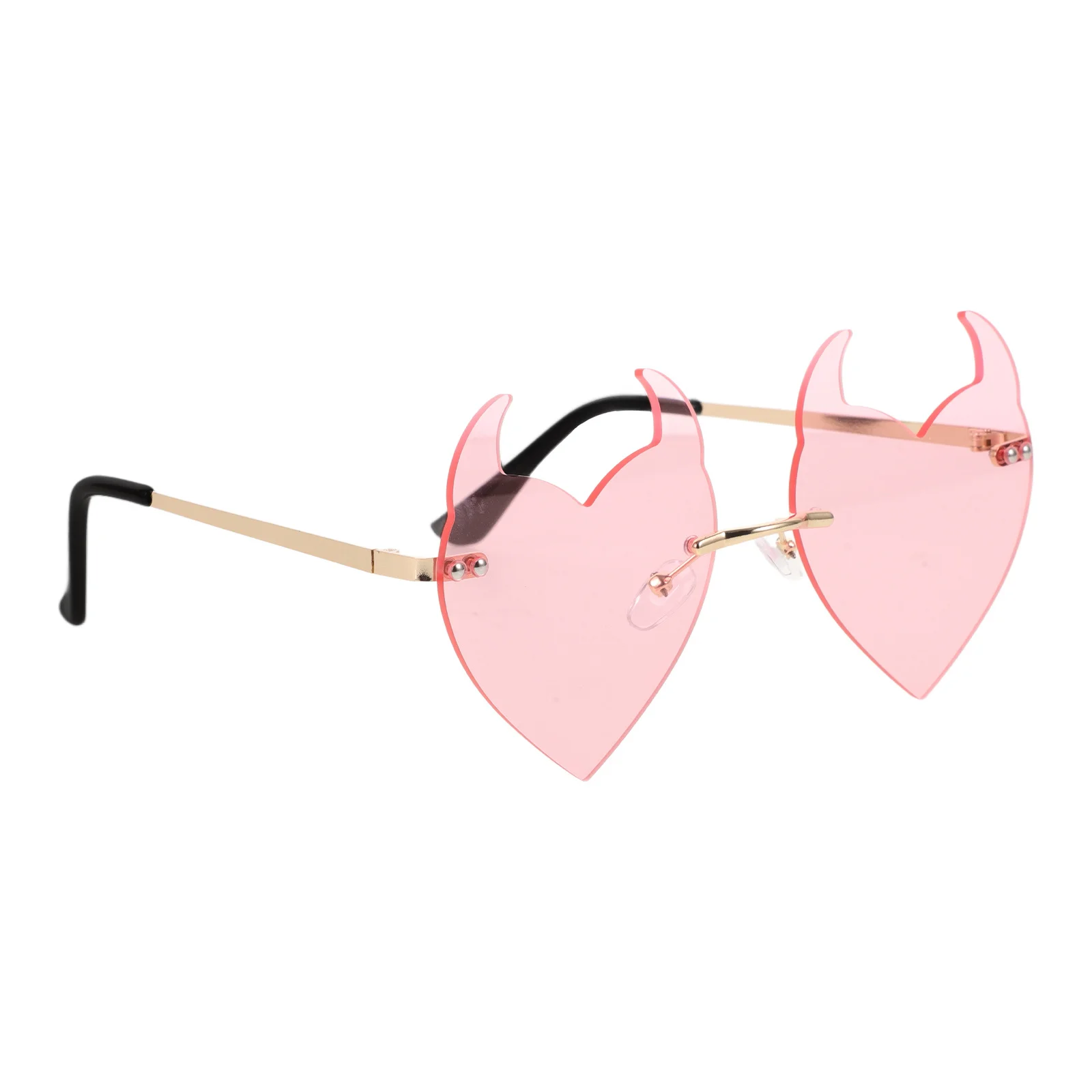 Rimless Devil Heart Sunglasses Valentine Themed Lightweight Metal Frame Party Festival Creative Photo Props Practical Glasses
Rimless Devil Heart Sunglasses Valentine Themed Lightweight Metal Frame Party Festival Creative Photo Props Practical Glasses