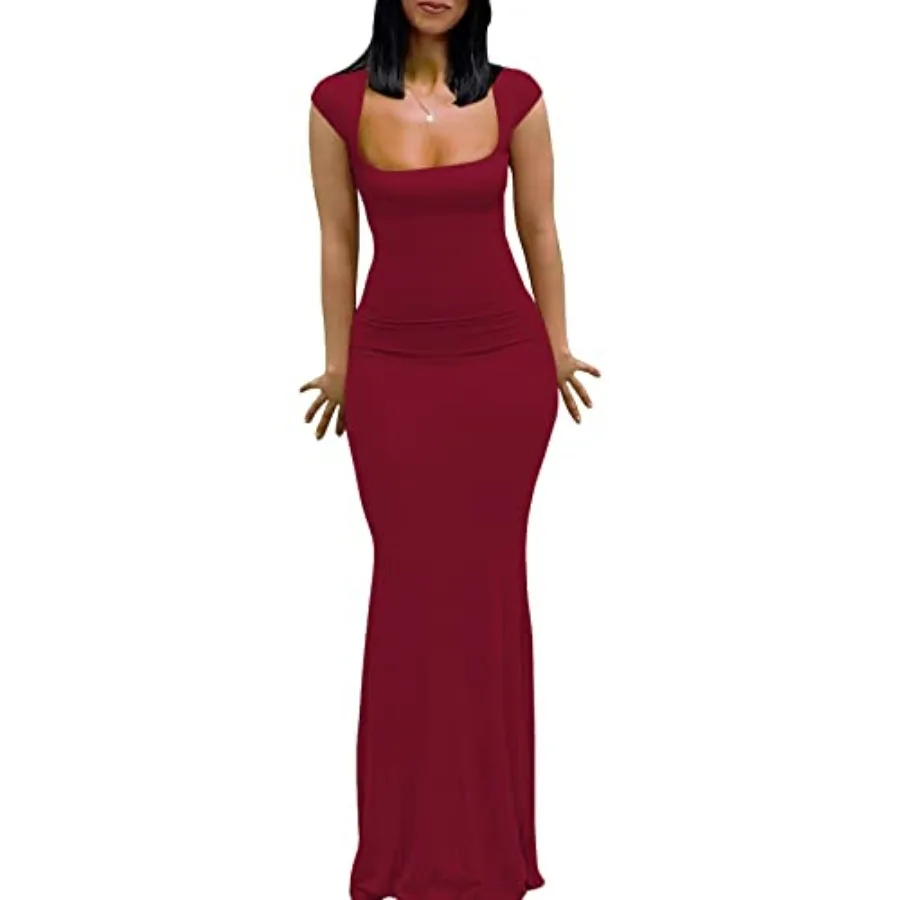 Womens Summer Cap Sleeve Square Neck Elegant Casual Lounge Bodycon Slim Maxi Evening Party Long Dress
Womens Summer Cap Sleeve Square Neck Elegant Casual Lounge Bodycon Slim Maxi Evening Party Long Dress