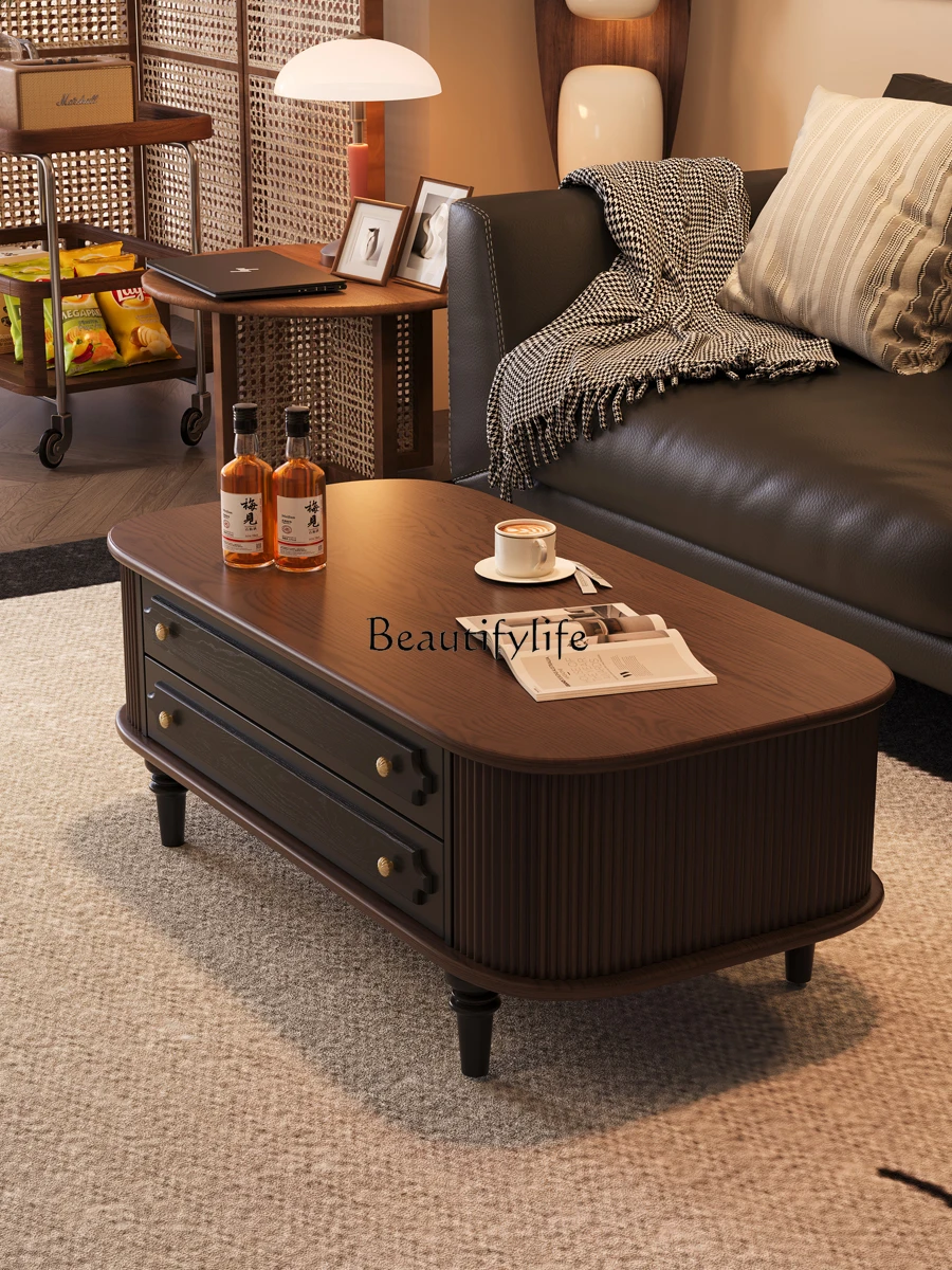 American retro solid wood coffee table living room home tea table high-end French medieval sofa edge table
American retro solid wood coffee table living room home tea table high-end French medieval sofa edge table