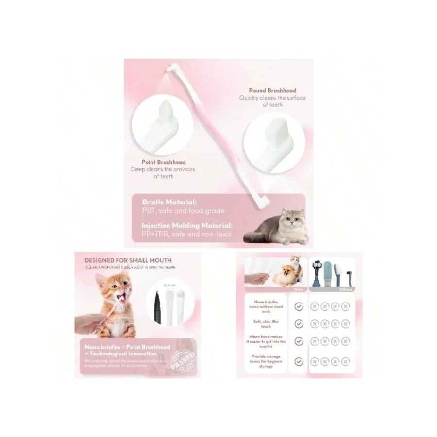 【New Arrival】Double-Headed Pet Toothbrush, Soft Nano Bristle Dental Brush for Cats & Small Dogs, Deep Clean Teeth & Gums
【New Arrival】Double-Headed Pet Toothbrush, Soft Nano Bristle Dental Brush for Cats & Small Dogs, Deep Clean Teeth & Gums