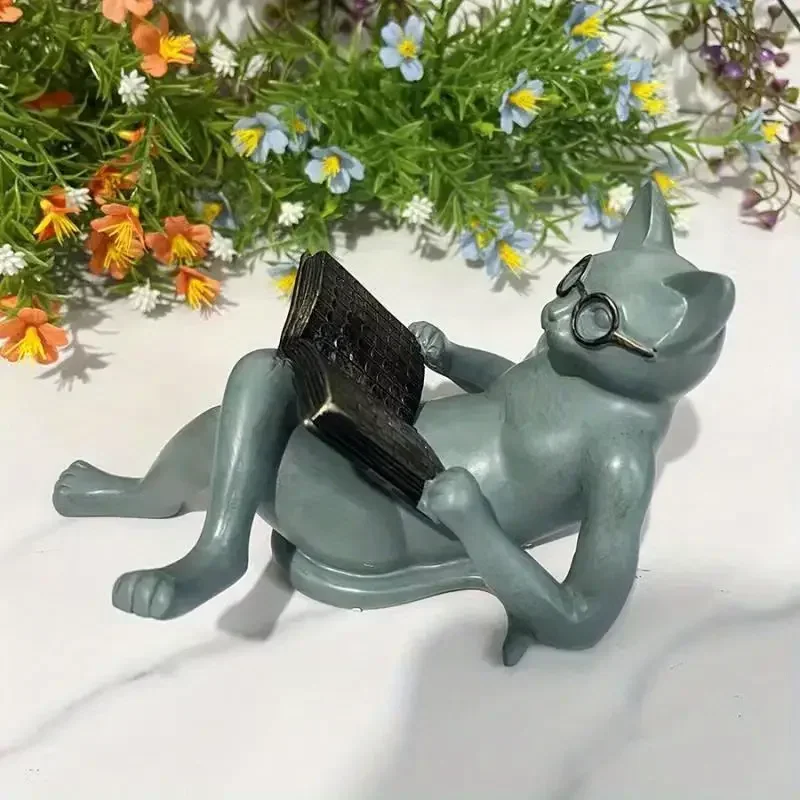 Read Literature Cat Resin Handicrafts Statues Cross Legs Reading Books Cat Garden Sculpture Home Desktop Decoration Ornament
Read Literature Cat Resin Handicrafts Statues Cross Legs Reading Books Cat Garden Sculpture Home Desktop Decoration Ornament