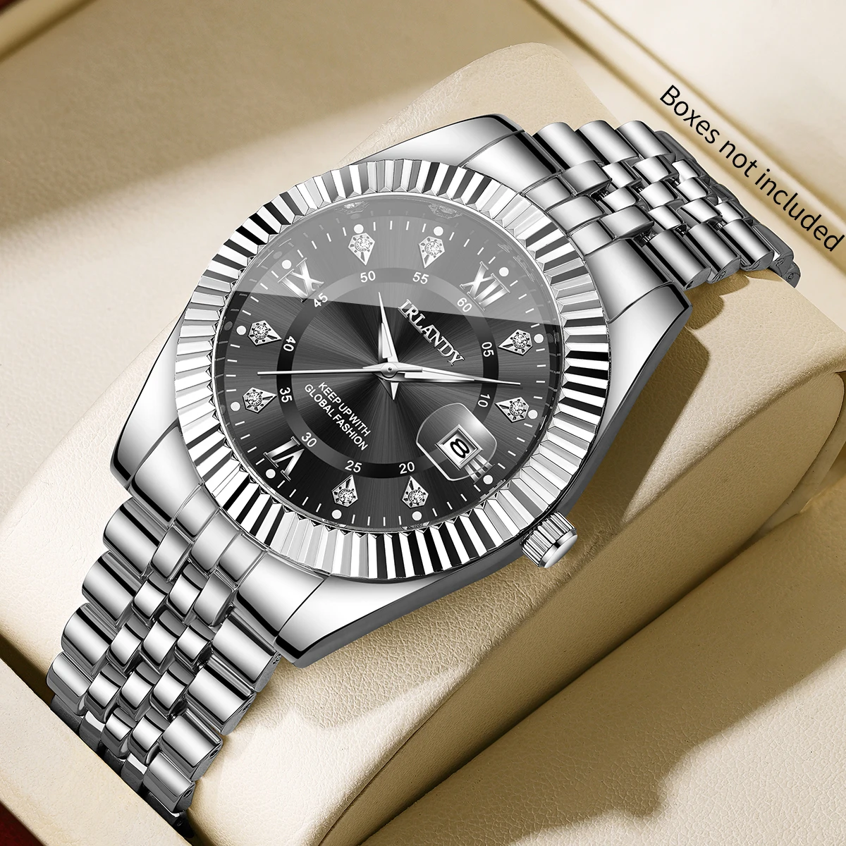 Fashion Rhinestone Men Business Watches Luxury Stainless Steel Strap Men's Calendar Quartz Watch Reloj Hombre (Without Box)
Fashion Rhinestone Men Business Watches Luxury Stainless Steel Strap Men's Calendar Quartz Watch Reloj Hombre (Without Box)