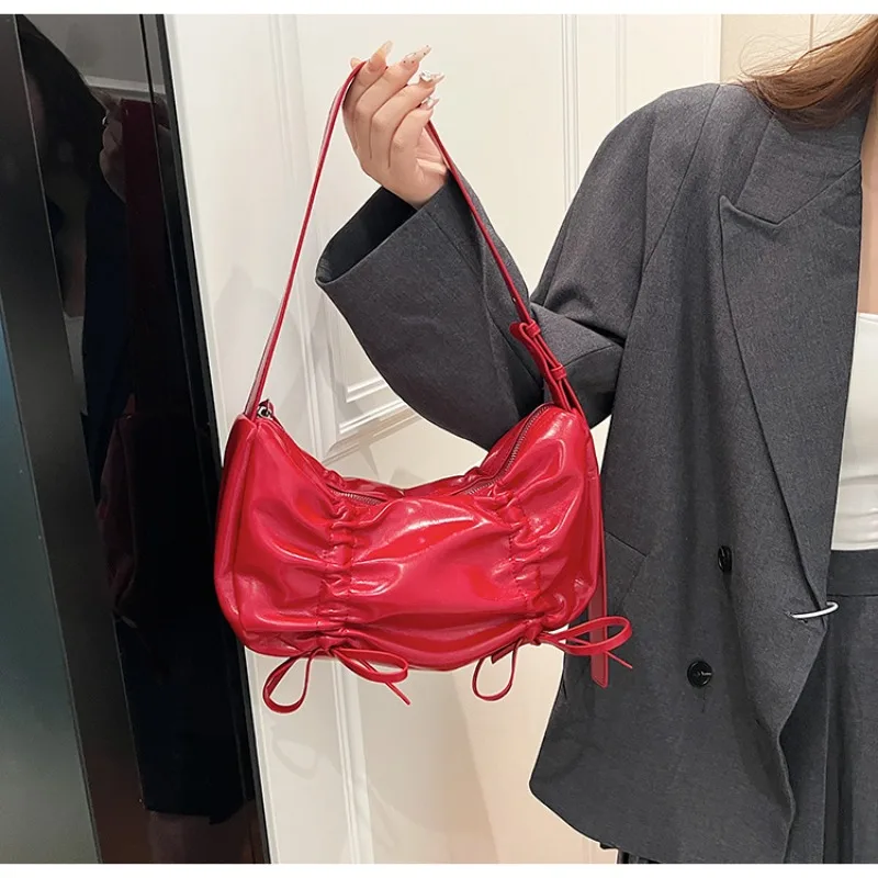 Ladies PU Leather Bags Fashion Wrinkle Bow Armpit Handbag Female Small Underarm Shoulder Messenger Bag Handbags for Women 2025
Ladies PU Leather Bags Fashion Wrinkle Bow Armpit Handbag Female Small Underarm Shoulder Messenger Bag Handbags for Women 2025