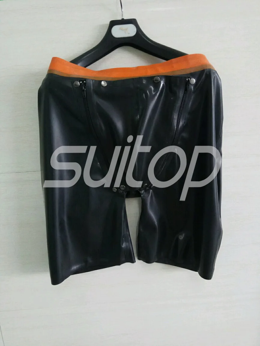 Suitop Men 's latex short pant sexy rubber with cod piece for male 's real photo (No lubes)
Suitop Men 's latex short pant sexy rubber with cod piece for male 's real photo (No lubes)