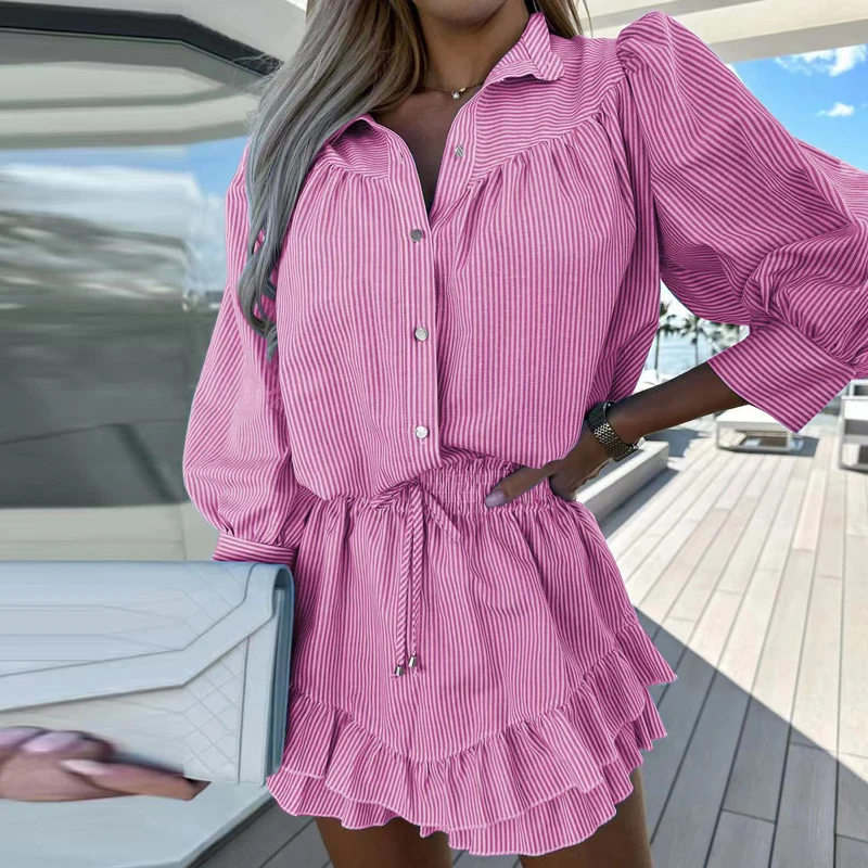Office Lady Striped Print Two-piece Set Women 2023 Spring Single Breasted Blouse & Ruffle A-Line Skirts Suit Casual Chic Outfits
Office Lady Striped Print Two-piece Set Women 2023 Spring Single Breasted Blouse & Ruffle A-Line Skirts Suit Casual Chic Outfits