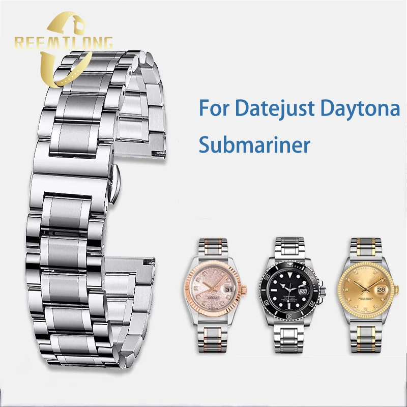 Stainless steel watch strap for Rolex Submariner Daytona Datejust Yacht-master 14mm-23mm metal silver rose gold black watchband
Stainless steel watch strap for Rolex Submariner Daytona Datejust Yacht-master 14mm-23mm metal silver rose gold black watchband