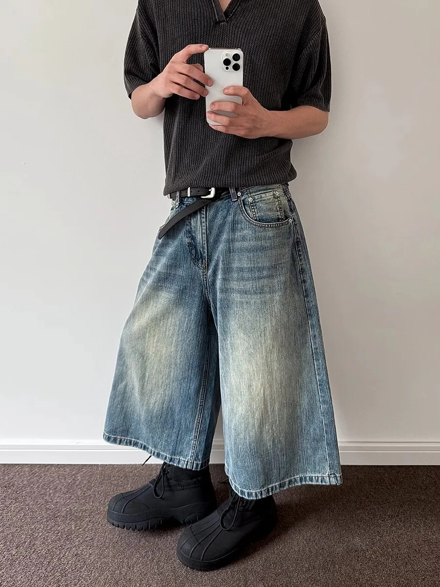 Retro American Denim Bamboo Fiber Wide Leg ort Pants Men's Trendy Cleanfit High nce Quotient Seven Parts Pants
Retro American Denim Bamboo Fiber Wide Leg ort Pants Men's Trendy Cleanfit High nce Quotient Seven Parts Pants