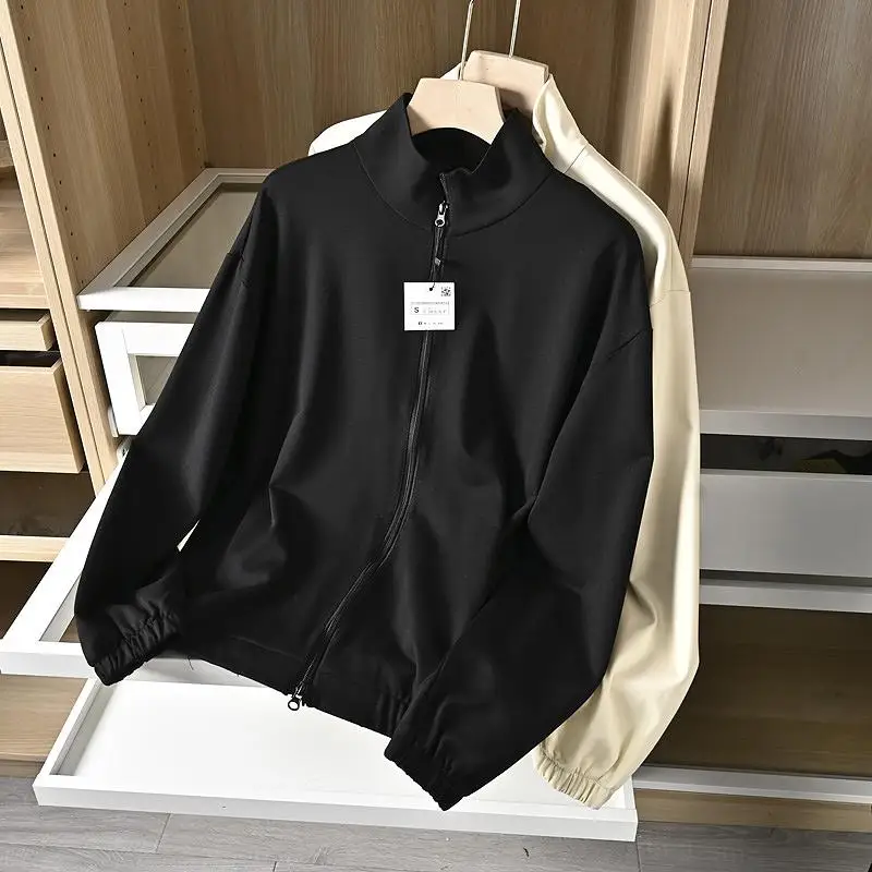 Fashionable Urban Men's Jacket Double Zipper Stand Collar Casual Leisure Outerwear Pure Color Spring Autumn Trendy Cow Goods
Fashionable Urban Men's Jacket Double Zipper Stand Collar Casual Leisure Outerwear Pure Color Spring Autumn Trendy Cow Goods