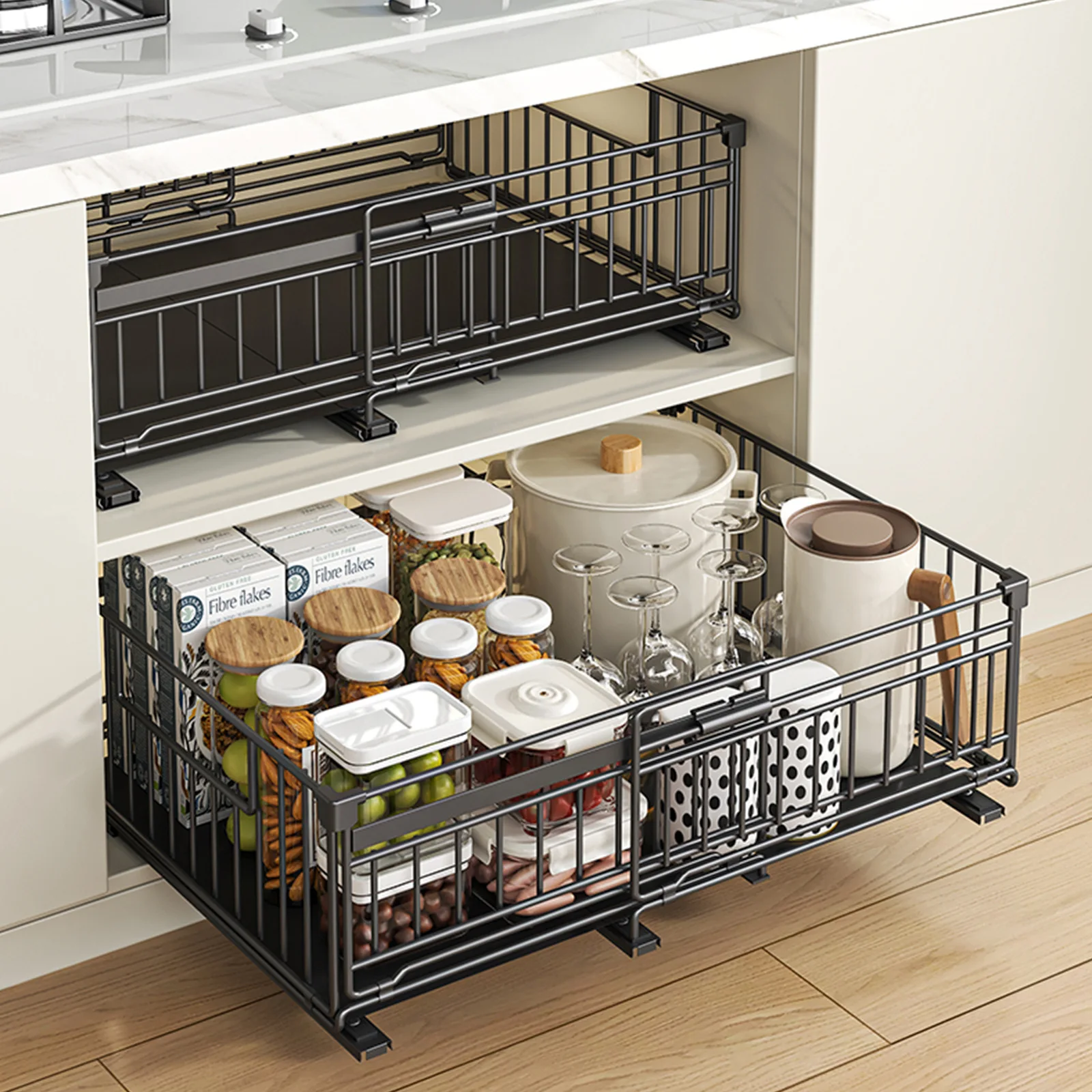 Durable Telescopic basket, kitchen, deep cabinet, pull-out rack, tableware, storage box, cabinet, seasoning, dishes, drawer type
Durable Telescopic basket, kitchen, deep cabinet, pull-out rack, tableware, storage box, cabinet, seasoning, dishes, drawer type