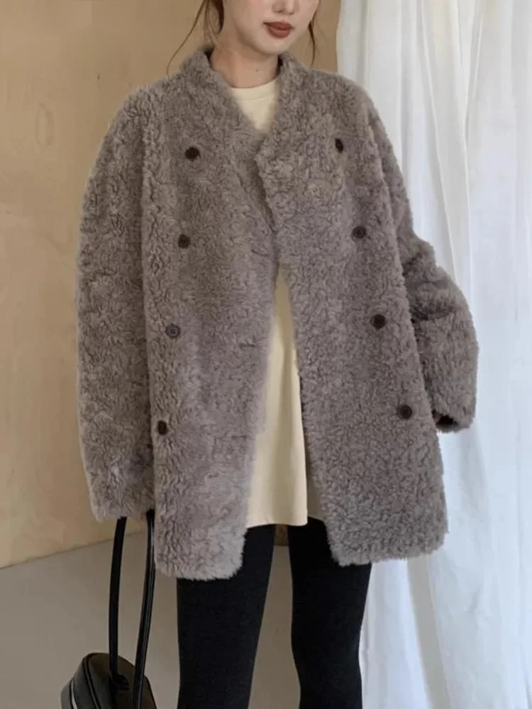 Casual Lamb Fur Grass Coat For Women V Neck Long Sleeve Double Breasted Jacket 2026 Winter New 23ZFV9C
Casual Lamb Fur Grass Coat For Women V Neck Long Sleeve Double Breasted Jacket 2026 Winter New 23ZFV9C