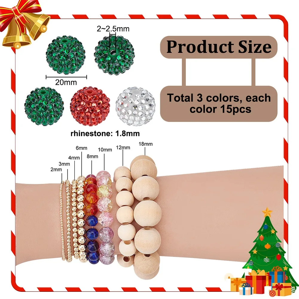 45Pcs 3 Colors Transparent Resin Rhinestone Graduated Beads with Acrylic Round Beads Inside Mixed Color 20mm Hole: 2~2.5mm
45Pcs 3 Colors Transparent Resin Rhinestone Graduated Beads with Acrylic Round Beads Inside Mixed Color 20mm Hole: 2~2.5mm