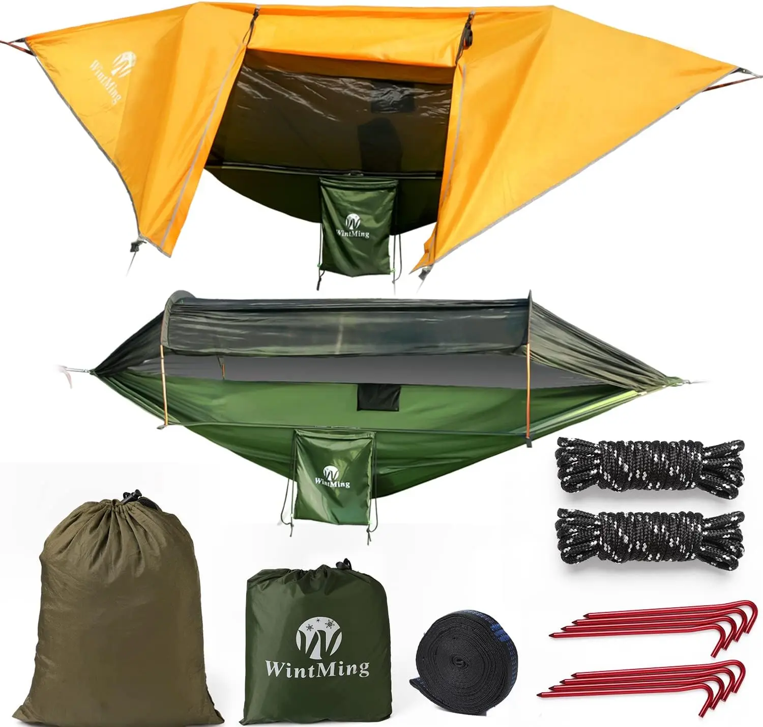 Camping Hammo With Mosquito Net And Rain Fly Cover Portable Lightweight 230T Nylon Hammocks With Removable Bug Net Outdoor
Camping Hammo With Mosquito Net And Rain Fly Cover Portable Lightweight 230T Nylon Hammocks With Removable Bug Net Outdoor