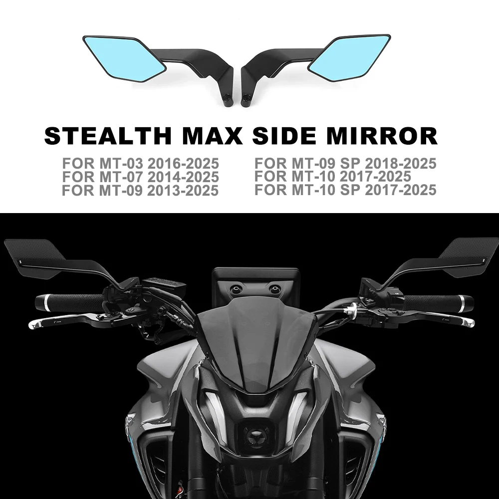 Для YAMAHA MT-03/07/09/10 Series 2013-2025 — зеркала Stealth Max со спортивными крылышками — алюминиевые зеркала заднего вида
Для YAMAHA MT-03/07/09/10 Series 2013-2025 — зеркала Stealth Max со спортивными крылышками — алюминиевые зеркала заднего вида