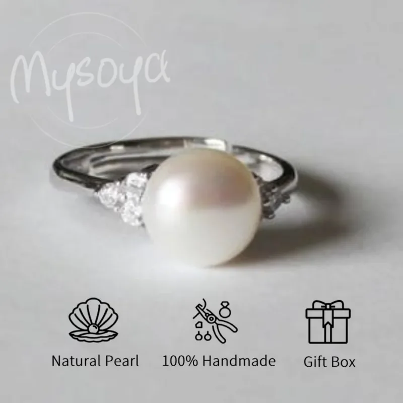 MYSOYA кольцо с белым пресноводным жемчугом CZ, регулируемое кольцо с жемчугом и подарочной коробкой, идеальный подарок на свадьбу, день рождения, ювелирное изделие
MYSOYA кольцо с белым пресноводным жемчугом CZ, регулируемое кольцо с жемчугом и подарочной коробкой, идеальный подарок на свадьбу, день рождения, ювелирное изделие