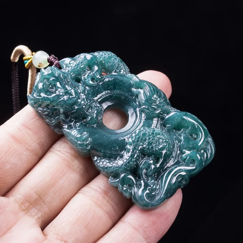 Natural A-grade Jade Blue Water Dragon Brand Kowloon Protector Zodiac Dragon Ice Jade Pendant for Men and Women jade necklace
Natural A-grade Jade Blue Water Dragon Brand Kowloon Protector Zodiac Dragon Ice Jade Pendant for Men and Women jade necklace