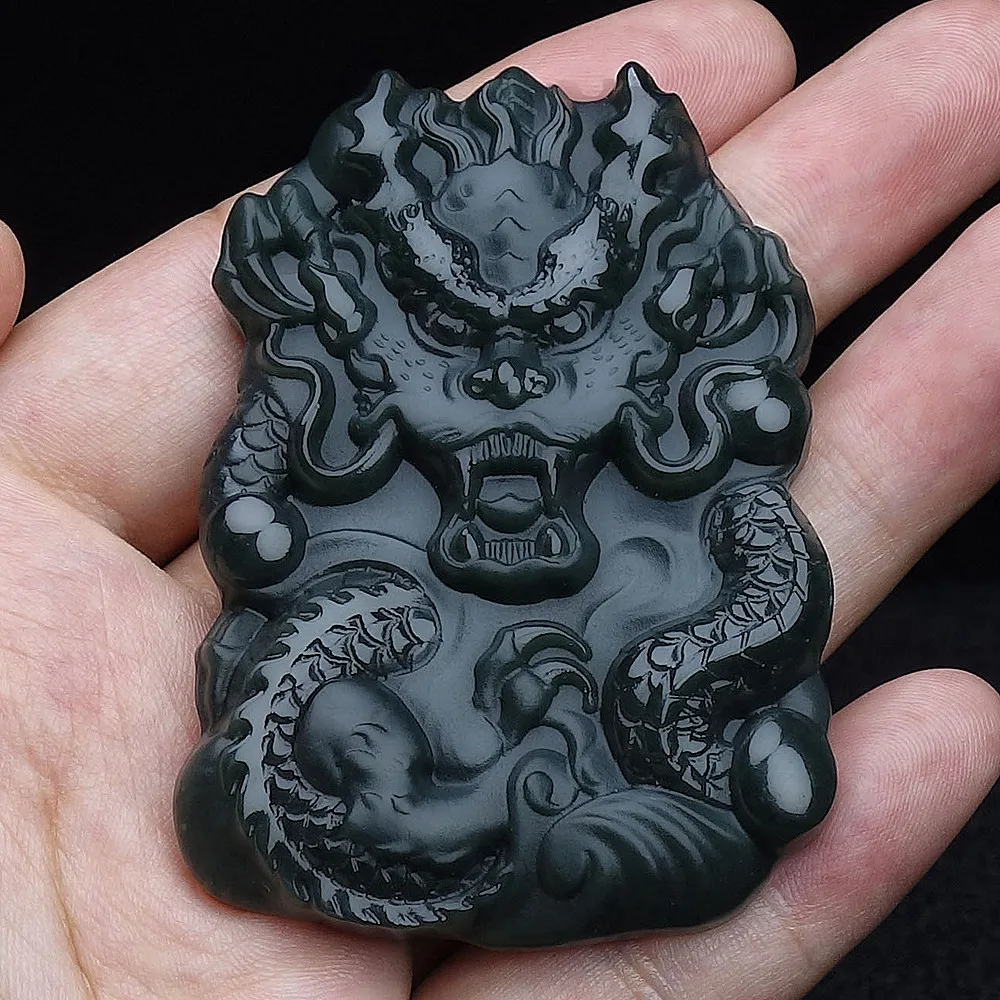 New Three-dimensional Double-sided Carving Totem Dragon Pendant Natural Hetian Jade Material Fine Perfect Necklace Chain Jewelry
New Three-dimensional Double-sided Carving Totem Dragon Pendant Natural Hetian Jade Material Fine Perfect Necklace Chain Jewelry