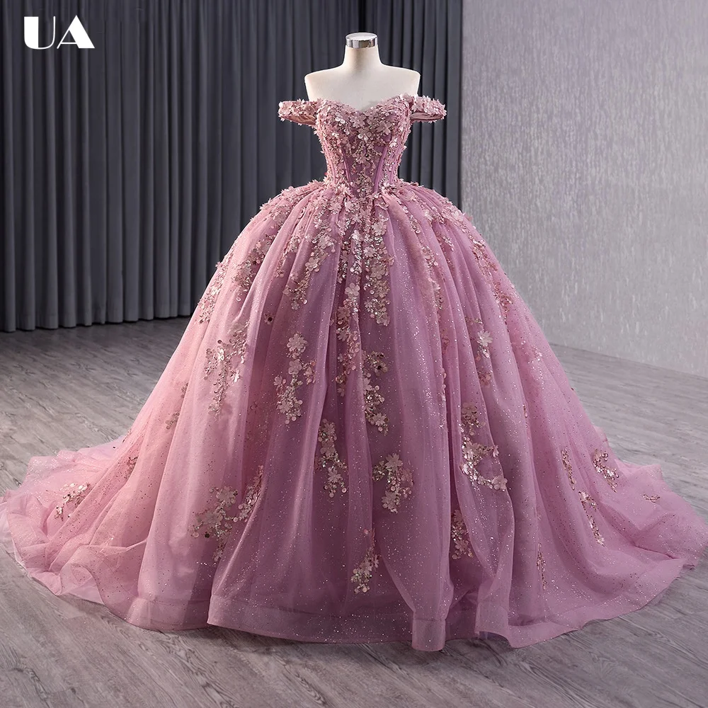 ULBYANRY Customized Mesh A-line Appliqued Sweet 15 Dress, Sparkly Beading Quinceanera Dress, Luxury Off-the-shoulder Ball Gown
ULBYANRY Customized Mesh A-line Appliqued Sweet 15 Dress, Sparkly Beading Quinceanera Dress, Luxury Off-the-shoulder Ball Gown