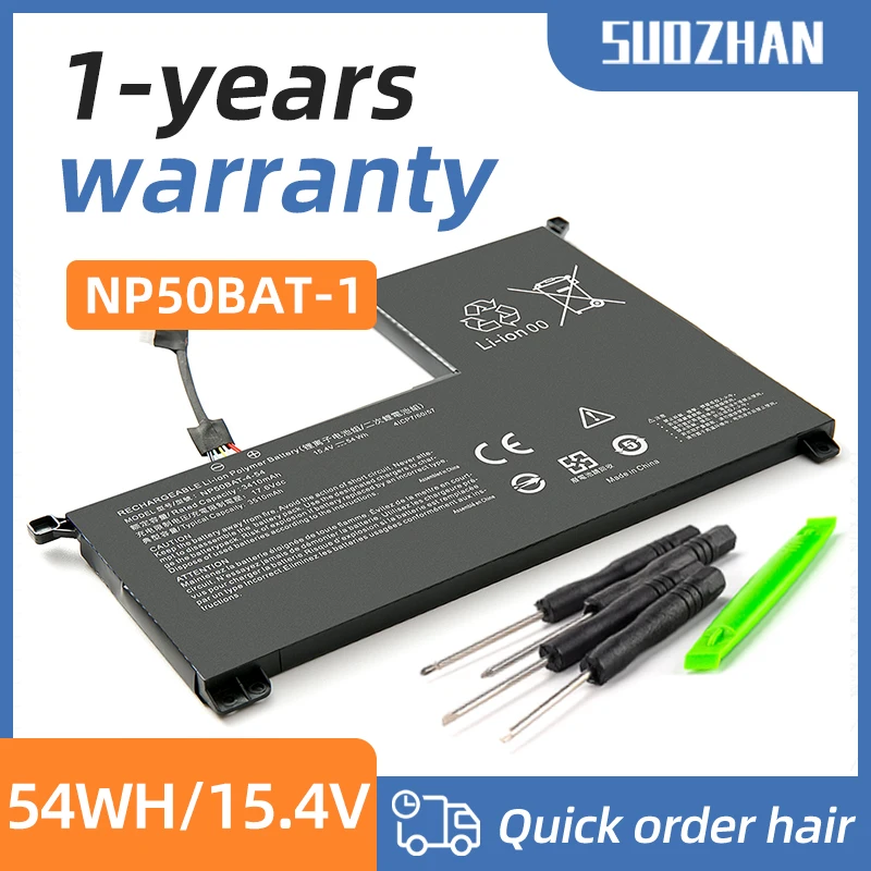 SUOZHAN NP50BAT-4-54 Laptop Battery for Clevo AT22 NP70 X17 For SCHENKER XMG Focus 16 For GIGABYTE G5 GE G7 KE 4ICP7/60/57
SUOZHAN NP50BAT-4-54 Laptop Battery for Clevo AT22 NP70 X17 For SCHENKER XMG Focus 16 For GIGABYTE G5 GE G7 KE 4ICP7/60/57