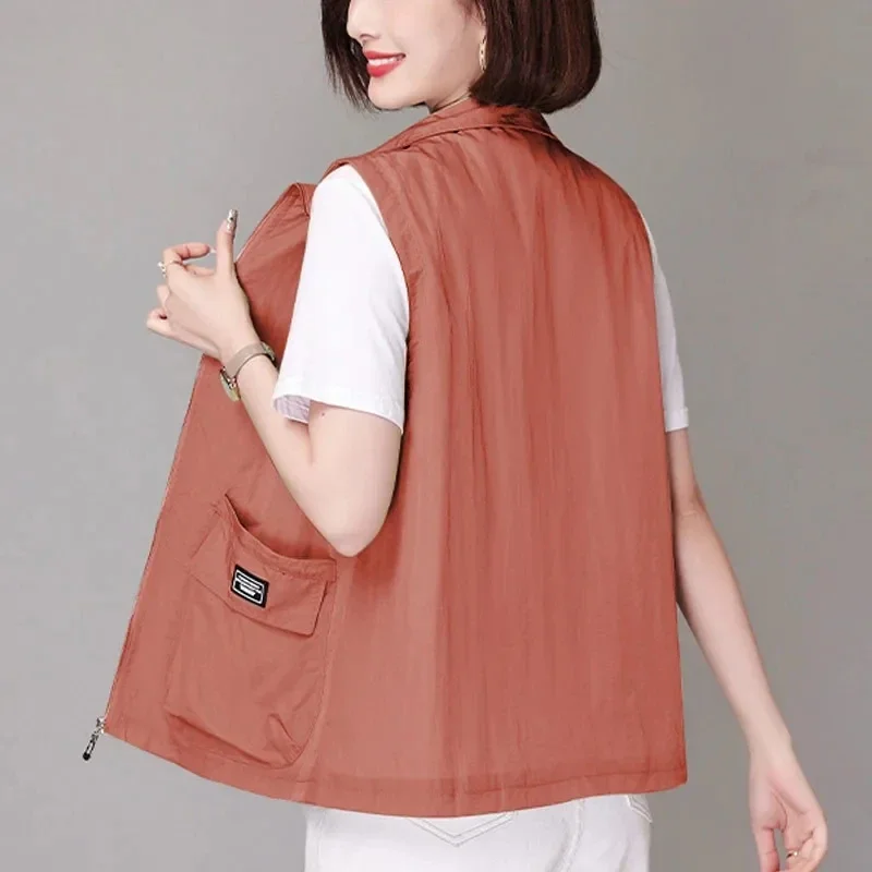 Women Vest New Spring Summer Liner Thin Sunscreen Jacket Casual Loose Zipper Cardigan Short Waistcoat Female Tops E6898
Women Vest New Spring Summer Liner Thin Sunscreen Jacket Casual Loose Zipper Cardigan Short Waistcoat Female Tops E6898