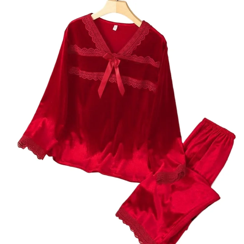 High-end Diamond Velvet Pajamas Women's Fall and Winter Long-sleeved Loungewear Set Sweet French 2026 New Doll Collar Underwear
High-end Diamond Velvet Pajamas Women's Fall and Winter Long-sleeved Loungewear Set Sweet French 2026 New Doll Collar Underwear