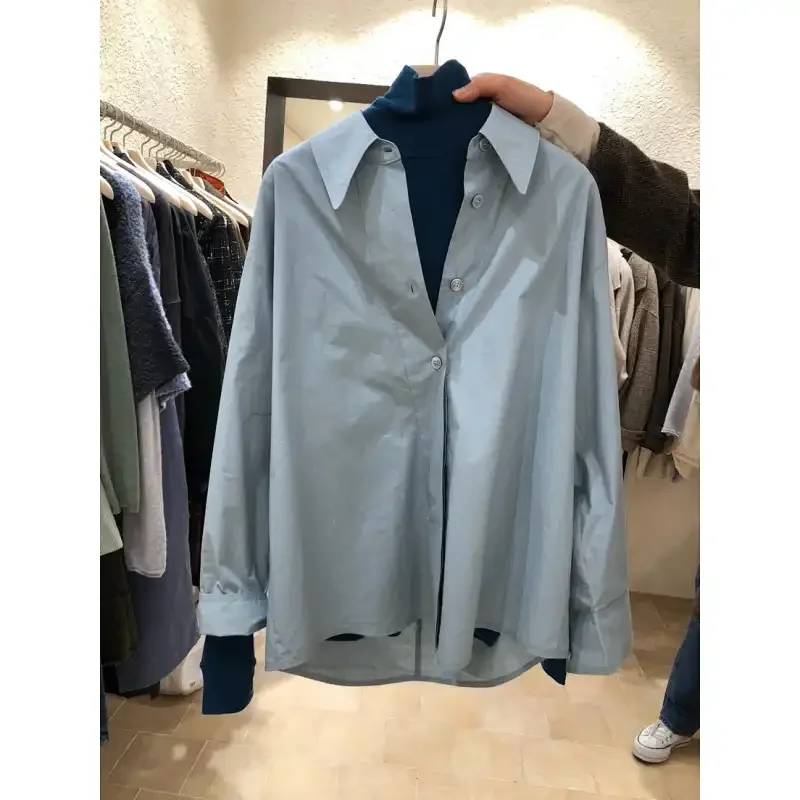 Womens Solid Color Loose Long Sleeve Button Down Shirt Lapel Casual Blouse Top
Womens Solid Color Loose Long Sleeve Button Down Shirt Lapel Casual Blouse Top
