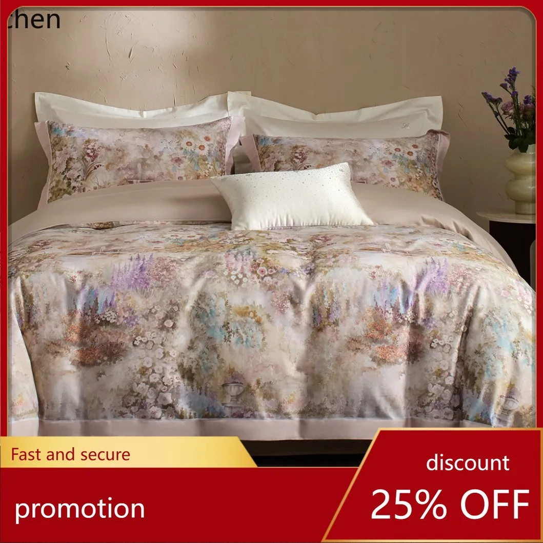 HXL High-end 60s Tencel Cotton Brushed Print Four-piece Bedding Set with Bed Sheet and Duvet Cover
HXL High-end 60s Tencel Cotton Brushed Print Four-piece Bedding Set with Bed Sheet and Duvet Cover