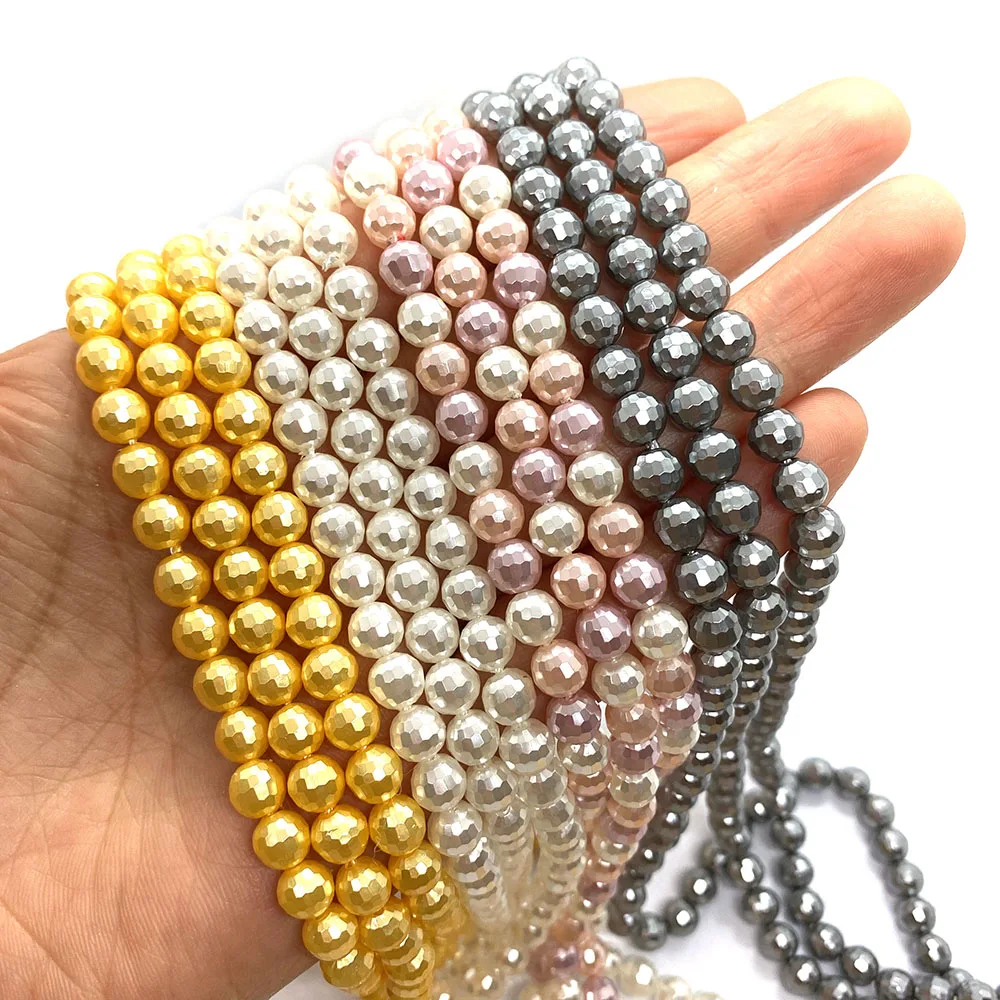 6 Colors Natural Freshwater Shell Faceted Round Imitation of Pearls Beads Jewelry Making for DIY Necklace Bracelet Earring
6 Colors Natural Freshwater Shell Faceted Round Imitation of Pearls Beads Jewelry Making for DIY Necklace Bracelet Earring
