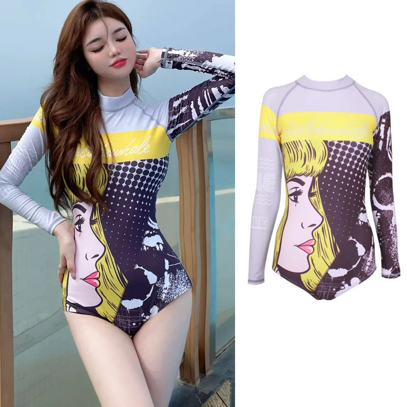 Women One Piece Swimsuits Printed Long Sleeve Rash Guard Shirts Surfing Bathing Suit Sun UV Protective Athletic Swimwear
Women One Piece Swimsuits Printed Long Sleeve Rash Guard Shirts Surfing Bathing Suit Sun UV Protective Athletic Swimwear