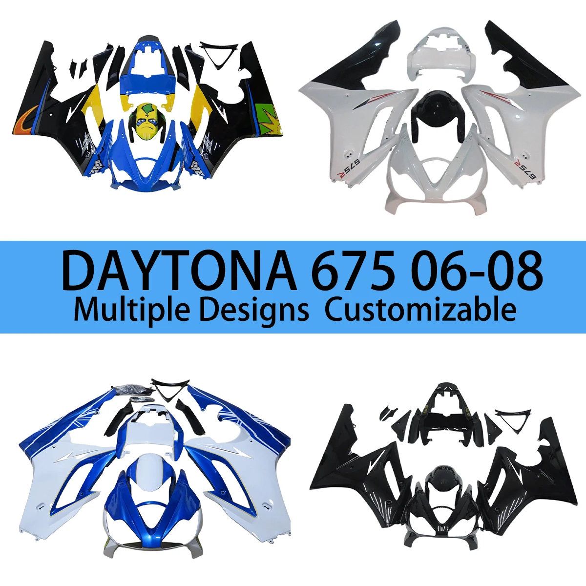 For Triumph Daytona 675R 2006 2007 2008 Injection Molded Fairings 675 06 07 08 Motorcycle ABS Injection Aftermarket Fairing Kit
For Triumph Daytona 675R 2006 2007 2008 Injection Molded Fairings 675 06 07 08 Motorcycle ABS Injection Aftermarket Fairing Kit