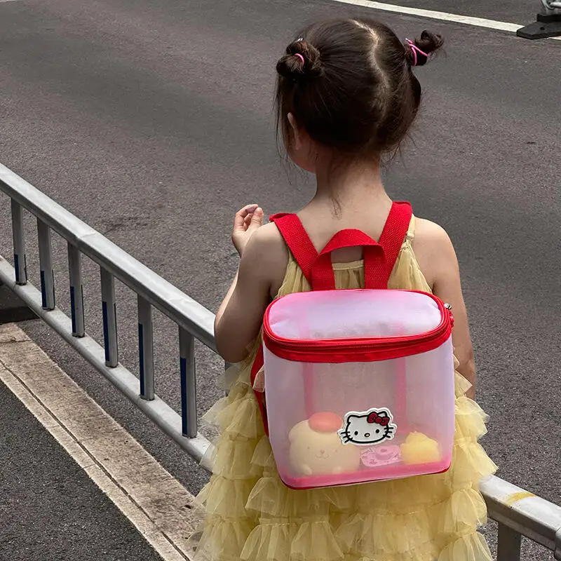 Sanrio Hello Kitty Mesh Pvc Transparent Bucket Bag Outdoor Travel Beach Bag Kindergarten Backpack Lunch Box Girl Birthday Gift 
Sanrio Hello Kitty Mesh Pvc Transparent Bucket Bag Outdoor Travel Beach Bag Kindergarten Backpack Lunch Box Girl Birthday Gift
