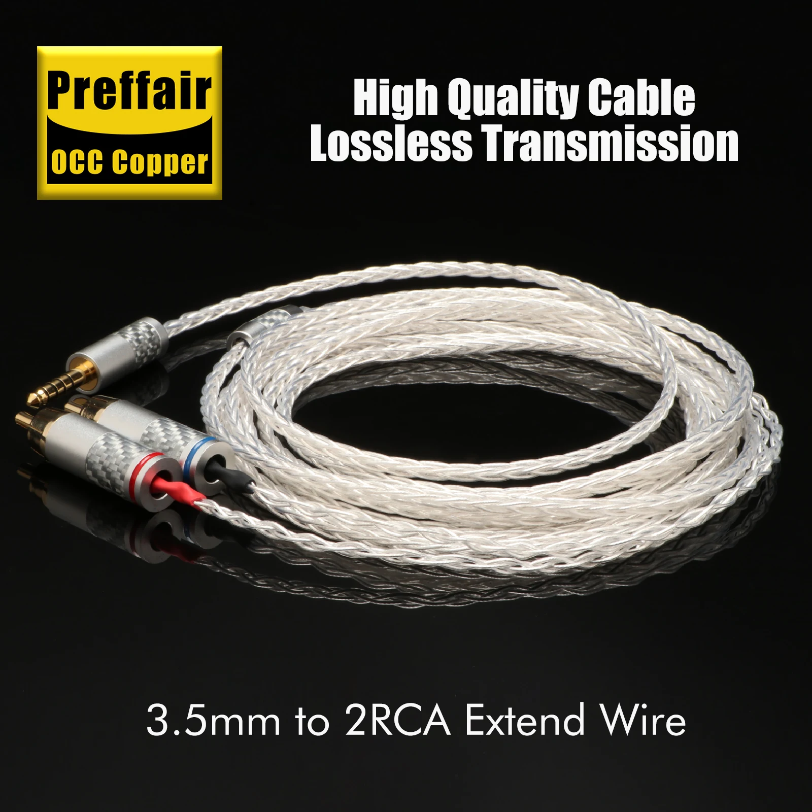 Preffair E501 High-End 3.5/4.4/2.5mm Plug to 2 RCA Male Audio Cable For Iphone/Ipad/Player/DAC
Preffair E501 High-End 3.5/4.4/2.5mm Plug to 2 RCA Male Audio Cable For Iphone/Ipad/Player/DAC