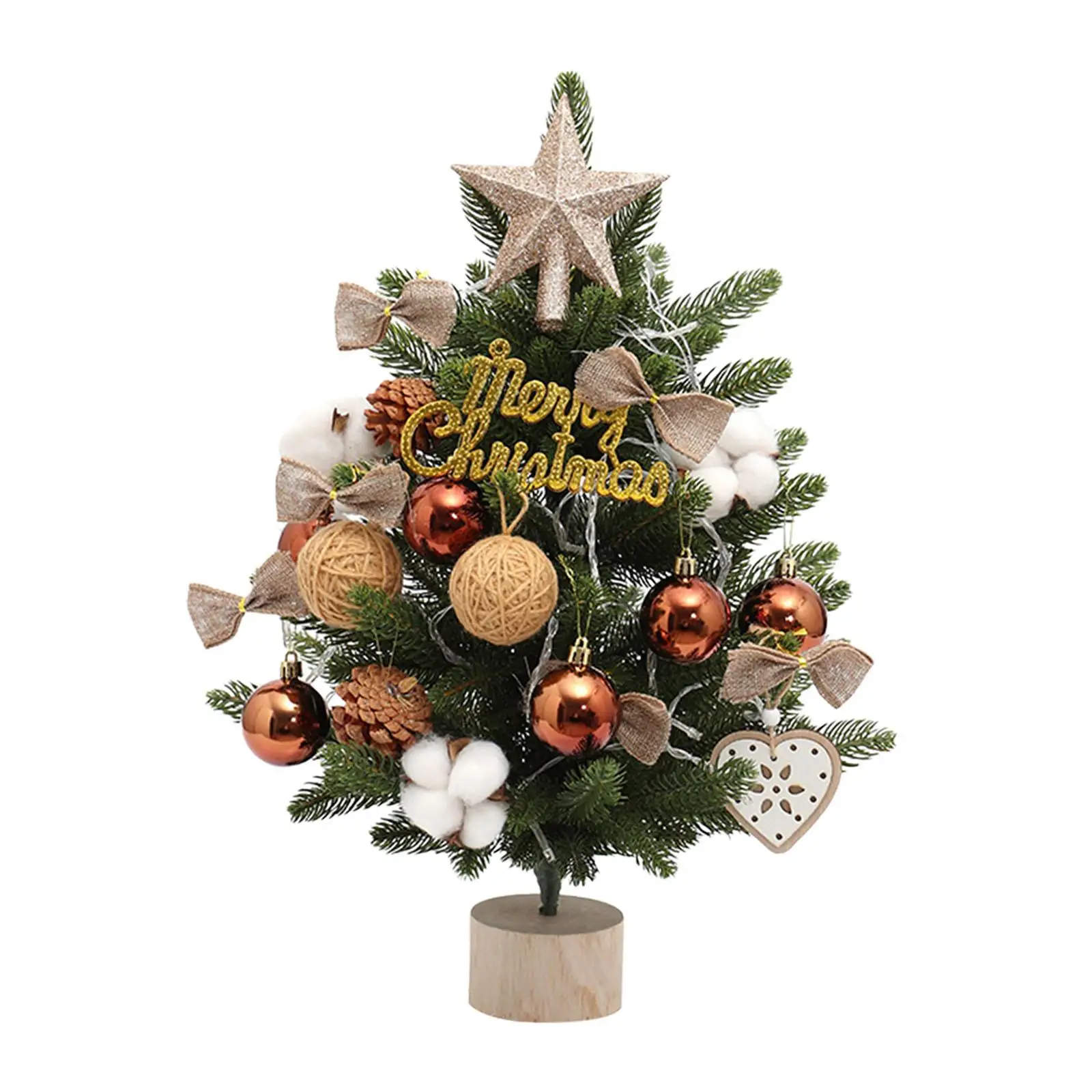 Tabletop Artificial Christmas Tree Wooden Base with Hanging Ornaments Mini Christmas Tree for Home Kitchen Indoor Office Decor
Tabletop Artificial Christmas Tree Wooden Base with Hanging Ornaments Mini Christmas Tree for Home Kitchen Indoor Office Decor