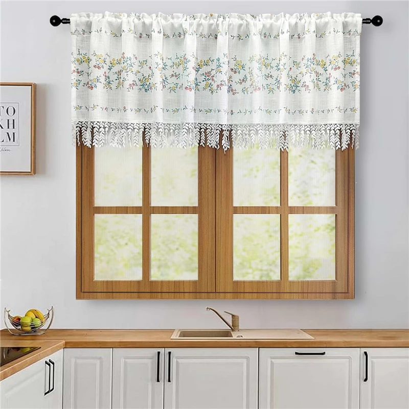 American Striped Flower Short Curtain with Leaf Tassel Lace Rod Pocket For Kitchen Door Farmhouse Floor Home Decoration 1Piece
American Striped Flower Short Curtain with Leaf Tassel Lace Rod Pocket For Kitchen Door Farmhouse Floor Home Decoration 1Piece