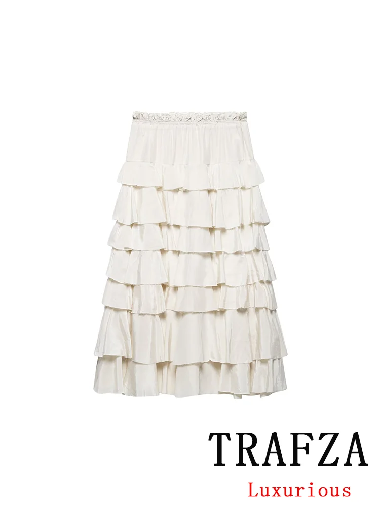 TRAFZA Vintage Casual Chic Women Skirt Solid Tierred Ruffles Skirt New Fashion 2025 Spring Summer Office Lady Elegant Long Skirt
TRAFZA Vintage Casual Chic Women Skirt Solid Tierred Ruffles Skirt New Fashion 2025 Spring Summer Office Lady Elegant Long Skirt
