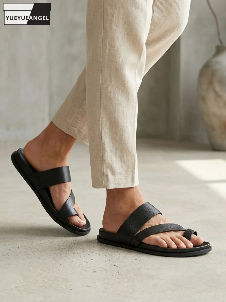 Summer Outside Men Comfortable Cowhide Genuine Leather Slippers Cross Strap Flip Flops Beach Shoes Flats Slip On Male Slippers
Summer Outside Men Comfortable Cowhide Genuine Leather Slippers Cross Strap Flip Flops Beach Shoes Flats Slip On Male Slippers
